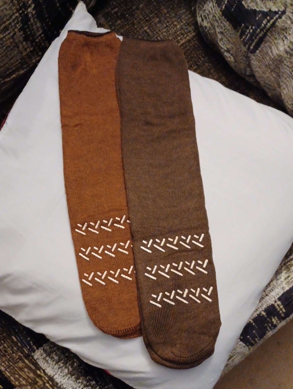 4/$30 New Brown Grip Tube Socks - 2 Pairs